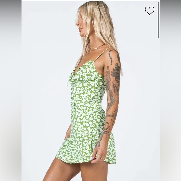 Princess Polly Tasmin Mini Dress Green Floral - Picture 3 of 11